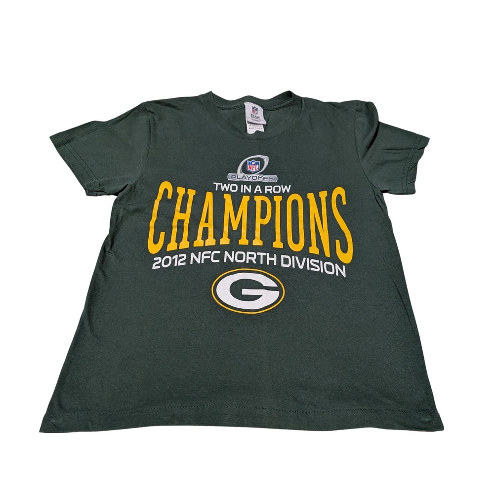 NFL Team Apparel T-Shirt Womens L Green Packers 2012 NFC North Champions Graphic